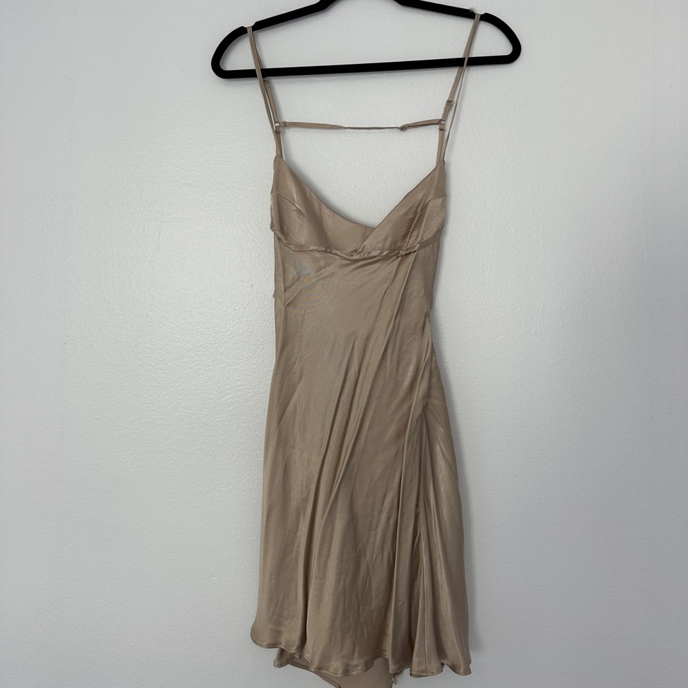 Champagne 90s Mini Slip Dress